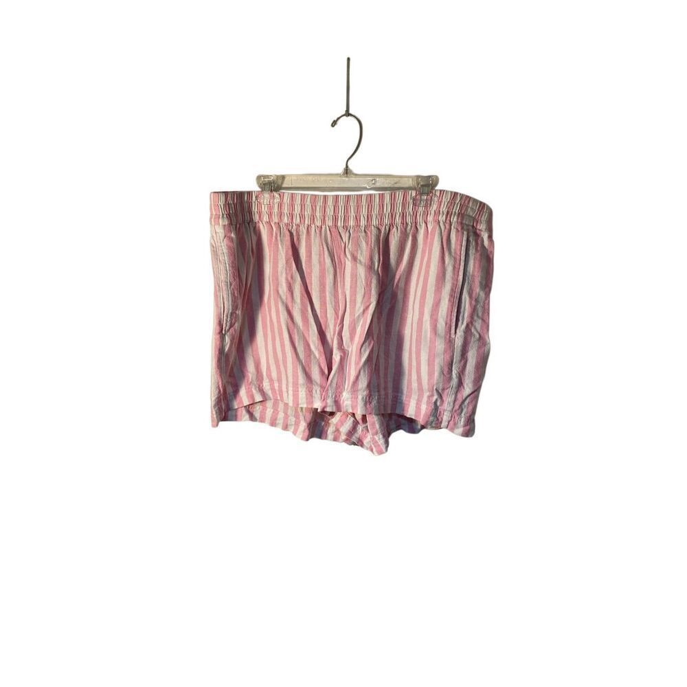 Old navy women’s, pink and white striped linen blend shorts XL